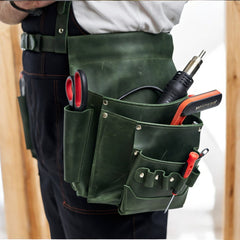 WoodCraft Leather Tool Belt featuring adjustable straps