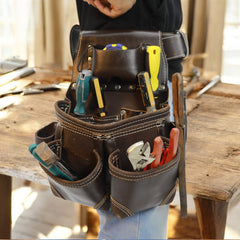 leather construction tool belt