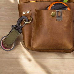 Leather work belt designed for carpenters and builders