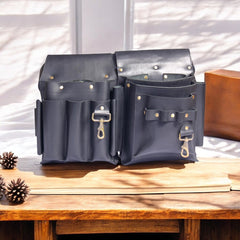 Heavy-duty electrician tool belt with hammer loop