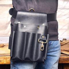 Adjustable leather utility belt for tradesmen