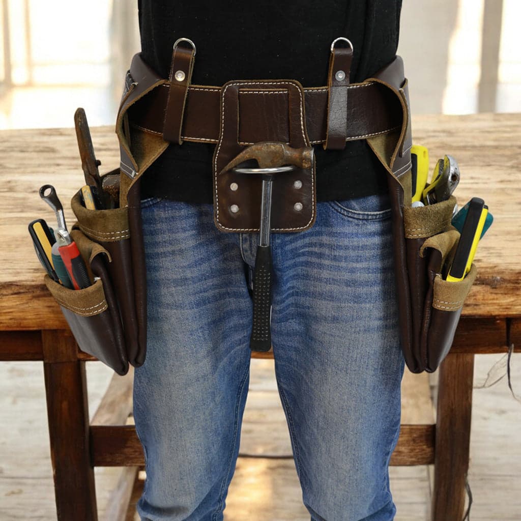 BoltPro 8-Pockets Leather Roofers Toolbelt