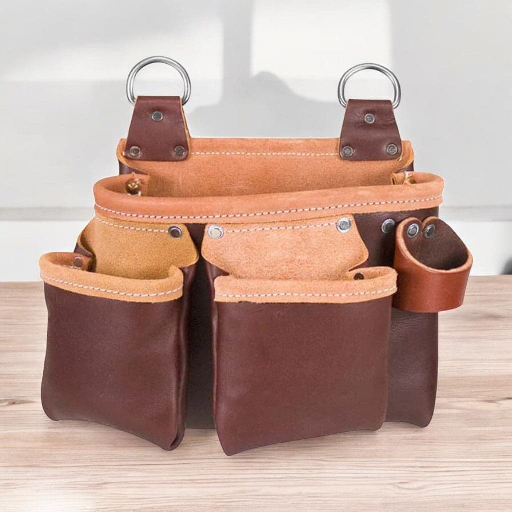 Beltless Leather Tool Bag with 3 Pouches