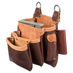 Beltless Leather Fastener Bag with 3 Pouches