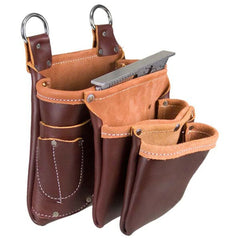 Beltless Leather Fastener Bag with 3 Pouches