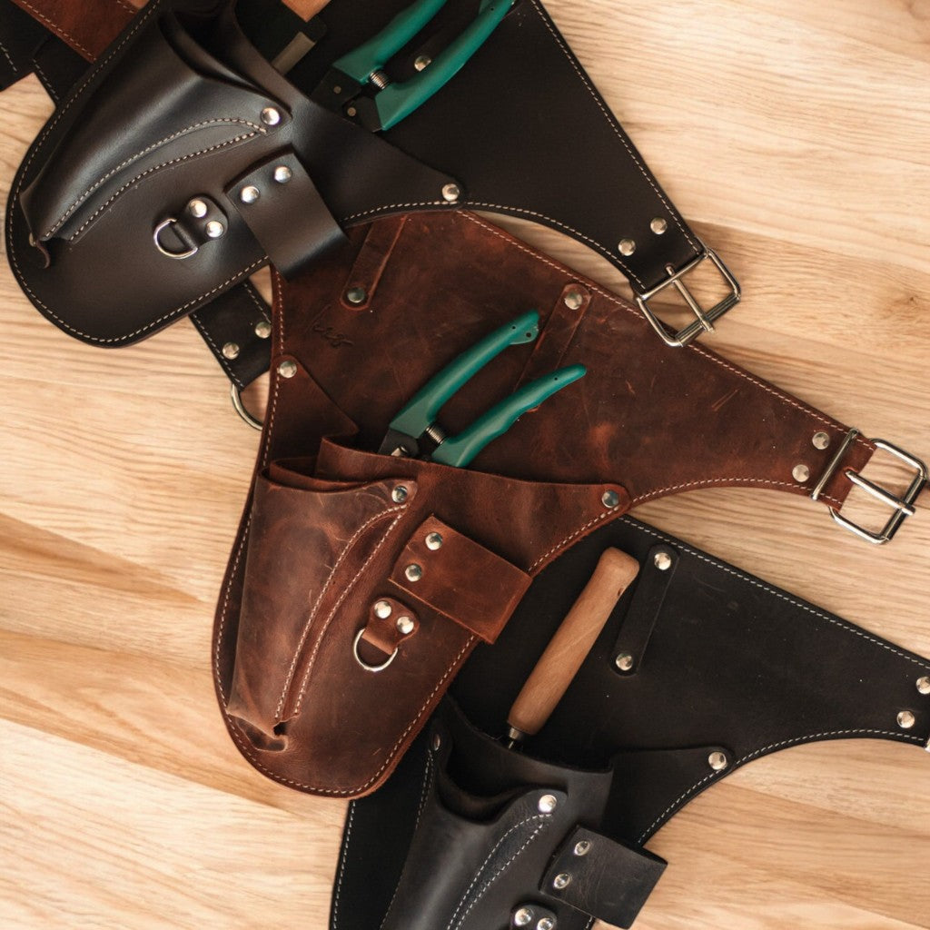 Rust-free hardware on FloraFit leather garden tool belt