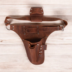 Durable leather gardening tool belt for efficient organization