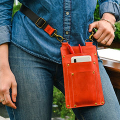 Compact leather tool holder for florists and gardeners