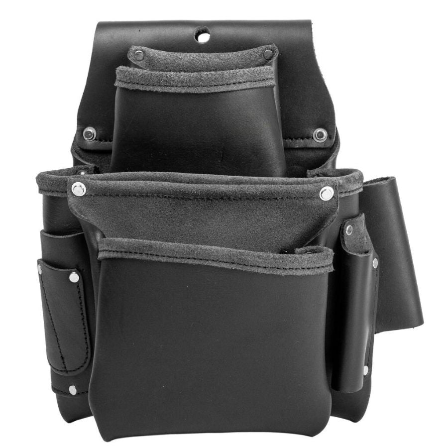 Leather Fastener 3 Pouch Bag