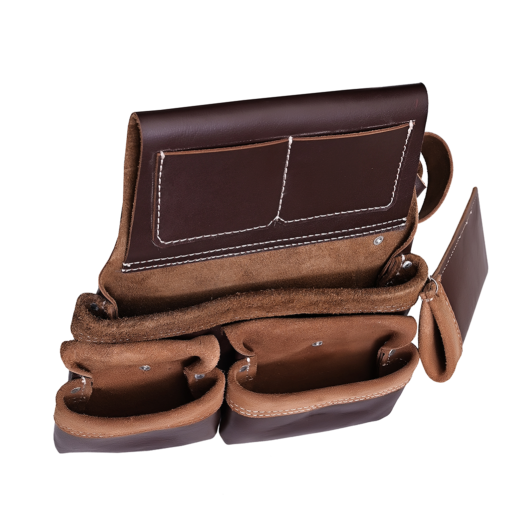 Durable leather tool belt for roofers pouch