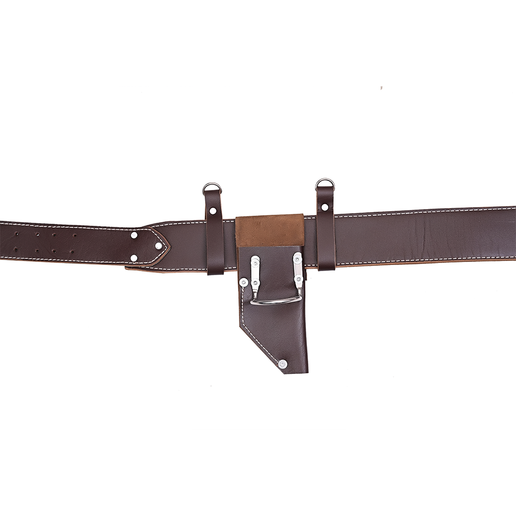 Leather tool belt for electrical work.