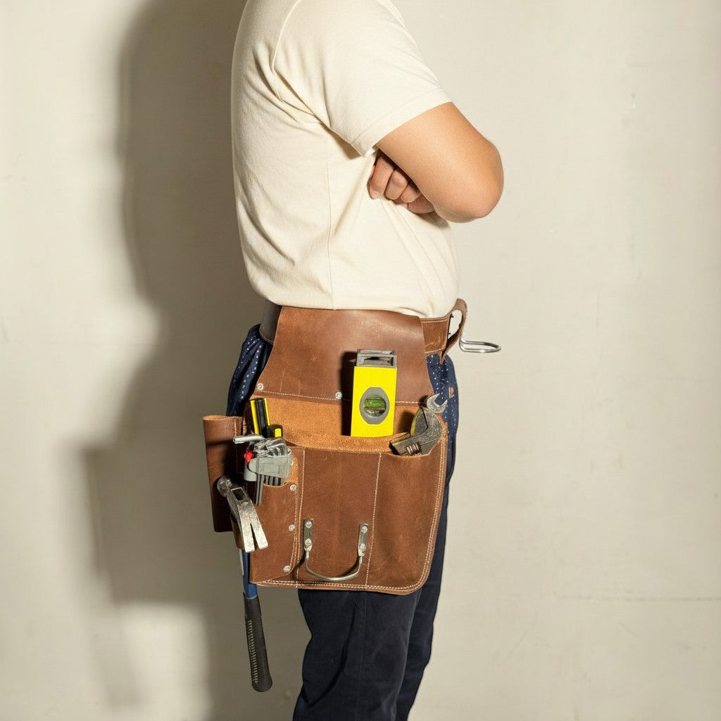 Drywall installer tool belt with hammer loop