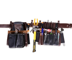 WorkCraft 7-Pockets Leather Utility Tool Belt for Electricians