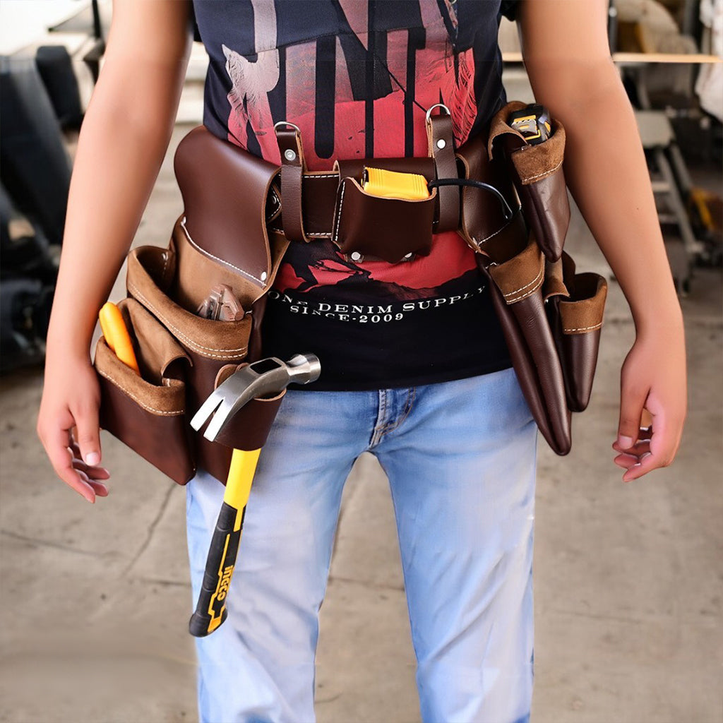 Leather trimer tool belt